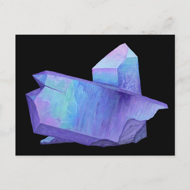 Cartão Postal Ametyst - Anjo de cristal roxo aura quartzo (Frente)