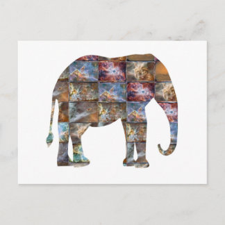 Cartão Postal Amiga Majestosa Animal: Azulejos de mármore elefan