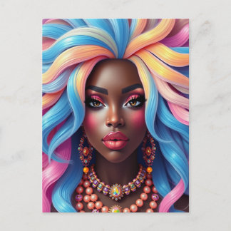 Cartão Postal Amigas irmãs sistas magia de menina negra mana