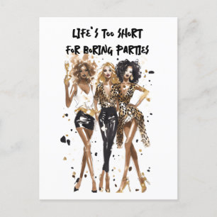 Cartão Postal Amigas meninas negras encaracoladas estampa de leo