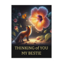 Amigo aniversário Floresta Escura Raposa Flora