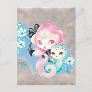 Cartão Postal Amigo de Coruja de Neve