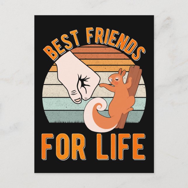 Cartão Postal Amigo Esquilo Amante de Animais da Floresta (Frente)