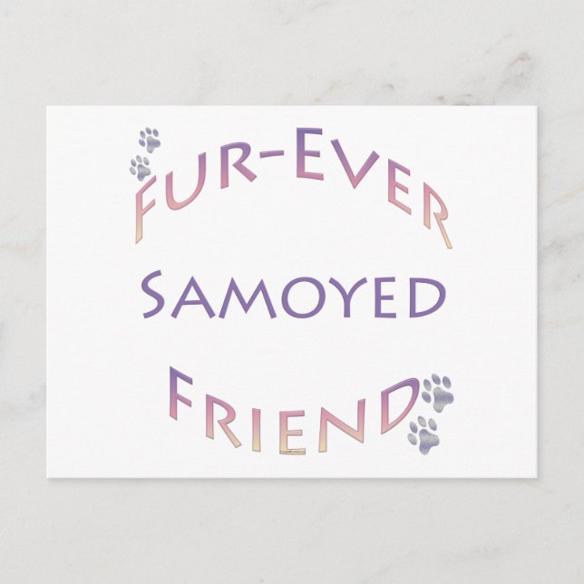 Cartão Postal Amigo para Sempre Samoyed (Frente)