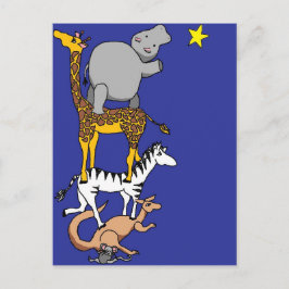 Cartão Postal amigos animais e uma estrela