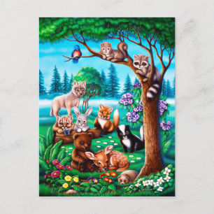 Cartão Postal Amigos da floresta