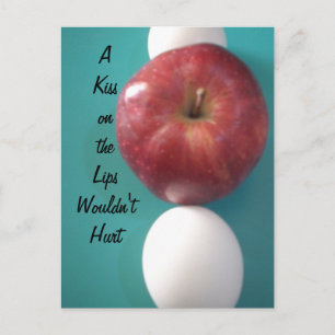 Cartão Postal Amigos do Café da Manhã: Dois Ovos $uma Apple Aind