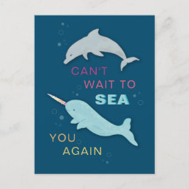 Cartão Postal Amigos Narwhal de Golfinhos