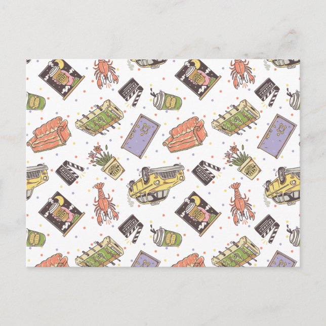 Cartão Postal AMIGOS™ | Padrão de Ícone de Bolinhas (Frente)