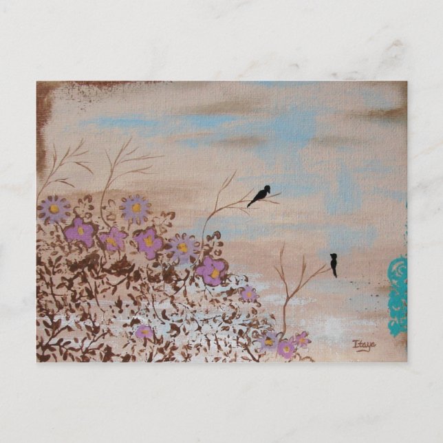 Cartão Postal Amigos - Pássaros Em Ramais (Frente)