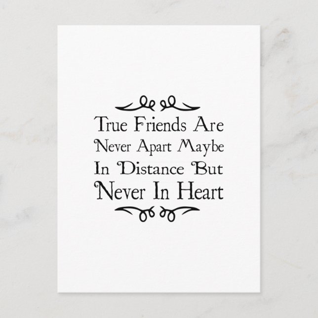 Cartão Postal Amigos Verdadeiros Nunca Estão Separados (Frente)