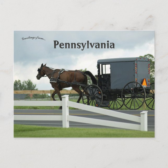 Cartão Postal Amish Country em Lancaster Pensilvânia (Frente)
