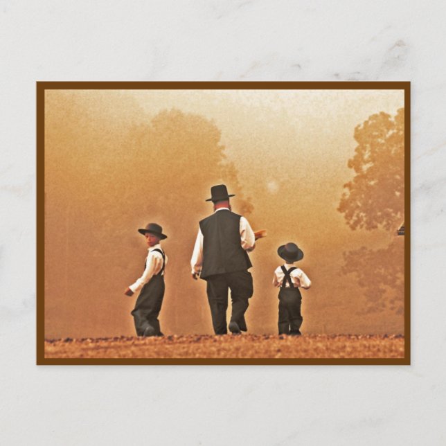 Cartão postal Amish Padre & Sons (Frente)