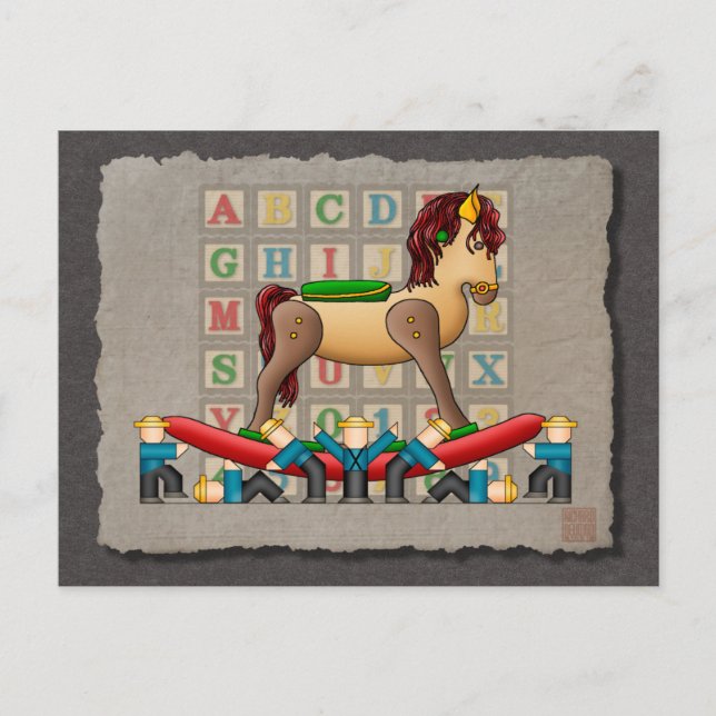 Cartão Postal Amish Rocking Horse (Frente)