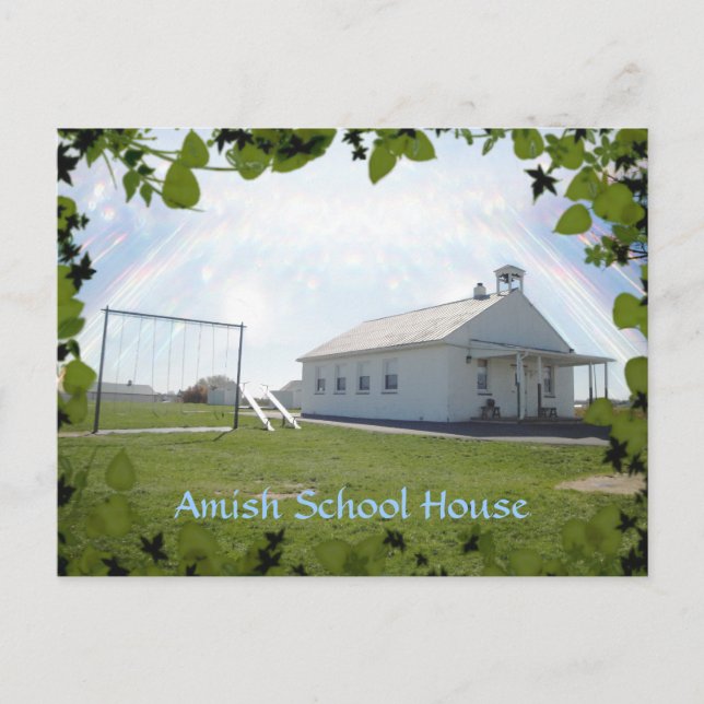 Cartão Postal Amish School House. Adicionar Texto. (Frente)