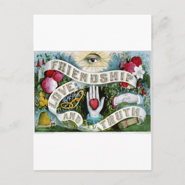 Cartão Postal Amizade, Amor e Verdade (Frente)