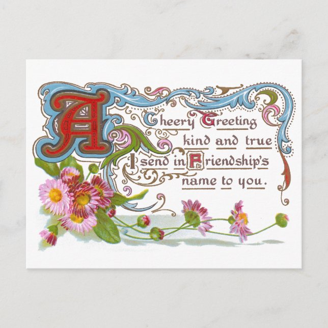 Cartão Postal Amizade Cheery (Frente)