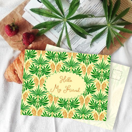 Cartão Postal Amizade de Estampa de Palmeira Vibração Tropical