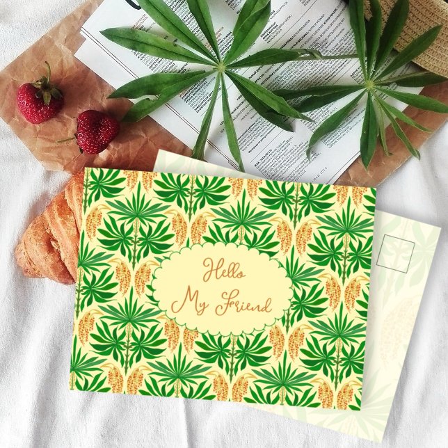 Cartão Postal Amizade de Estampa de Palmeira Vibração Tropical (Criador carregado)