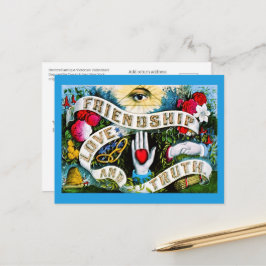 Cartão Postal Amizade Romântica Floral do Amor Namorados Masonic