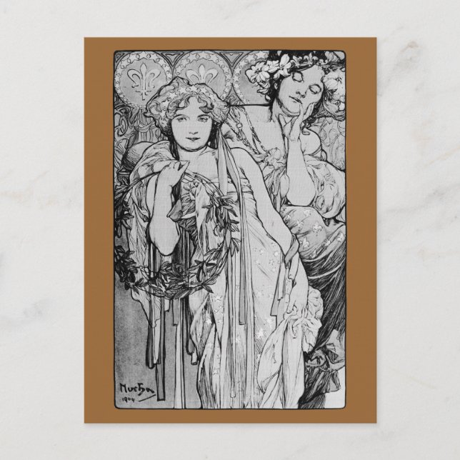 Cartão Postal Amizade ~ Telefones Mucha ~ 1904 (Frente)