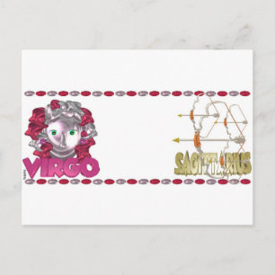 Cartão Postal Amizade ValxArt Virgo Sagittarius zodiac