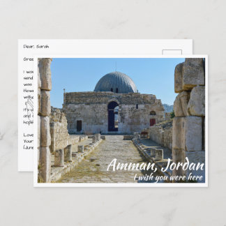 Cartão Postal Amman Jordan com o Palácio Umayyad