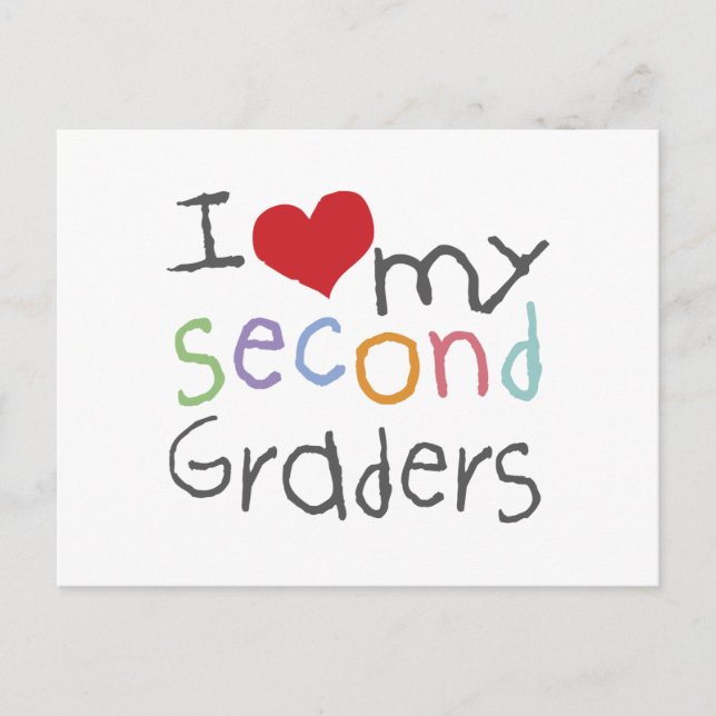 Cartão Postal Amo Meus Alunos da Segunda Série (Frente)