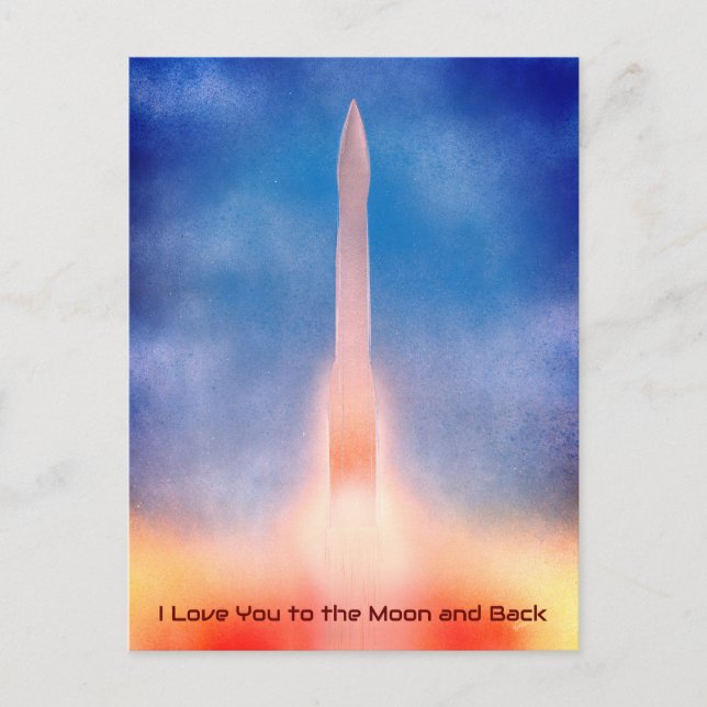 Cartão Postal Amo-te à Lua e Volta (Frente)