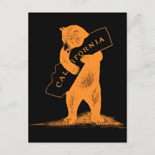 Cartão Postal Amo-Te Califórnia — Laranja e Preto