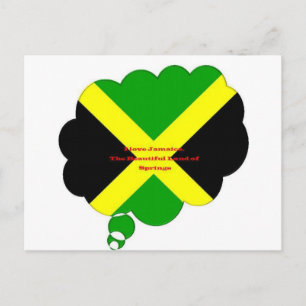 Cartão Postal Amo Texto Jamaica no Flag Art Impressão