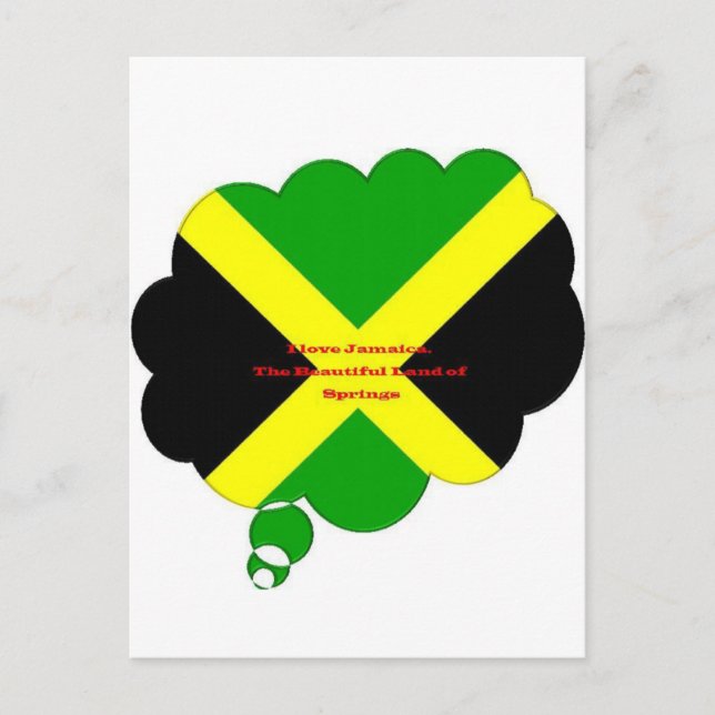 Cartão Postal Amo Texto Jamaica no Flag Art Impressão (Frente)