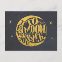 Amo Você Até a Lua e de Volta Fofo Romântico