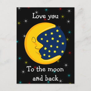 Cartão Postal Amo Você Da Lua E De Volta