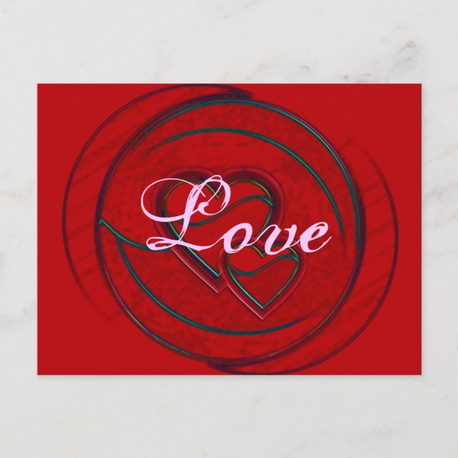 Cartão Postal Amor a Corações Duplos (Frente)