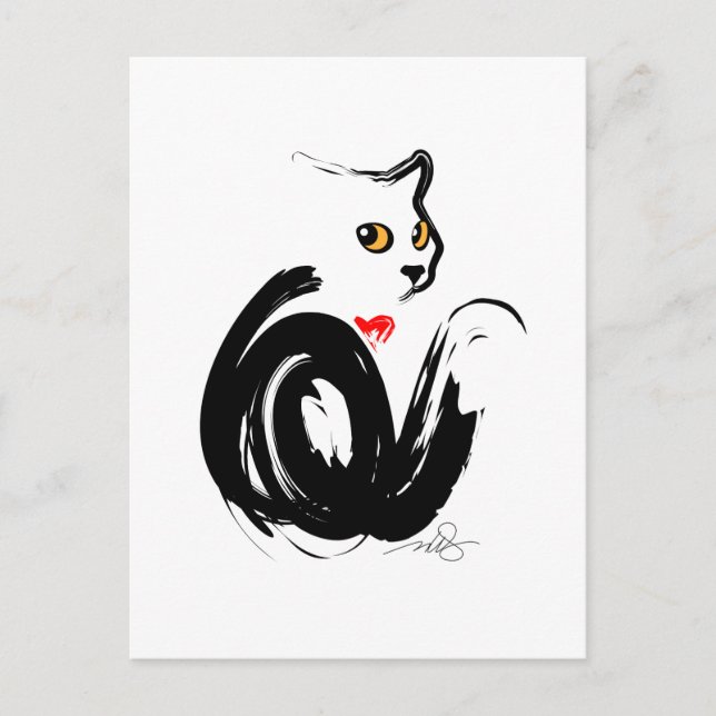 Cartão Postal Amor a Gato Negro (Frente)