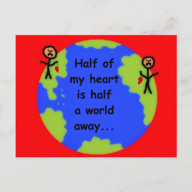 Cartão Postal Amor a longa distância (Frente)