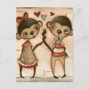 Cartão Postal Amor a Macaco - Cartão-postal