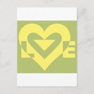 Cartão Postal Amor Amarelo em Sage Green