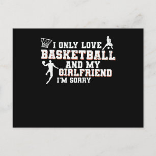 Cartão Postal Amor, Basquete e Minha Namorada Design