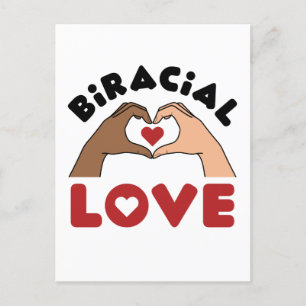 Cartão Postal Amor Biracial Casal Misto