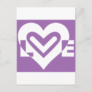 Cartão Postal Amor branco e roxo