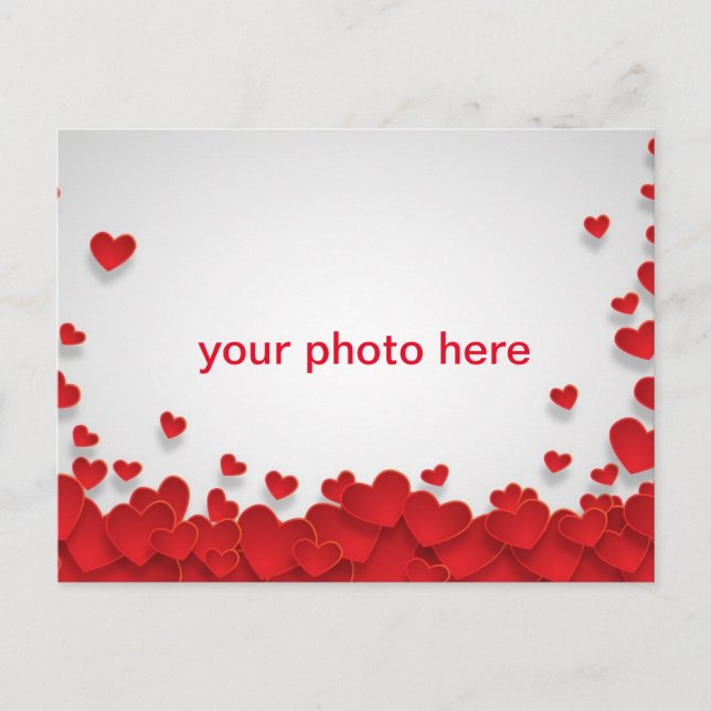 Cartão Postal Amor cardíaco com fotografia (Frente)
