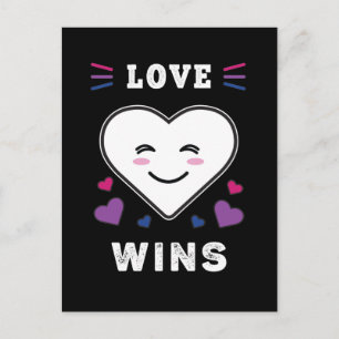 Cartão Postal Amor Cardíaco ganha orgulho bissexual LGBTQ