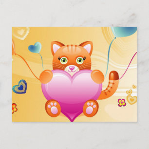 Cartão Postal Amor Cat