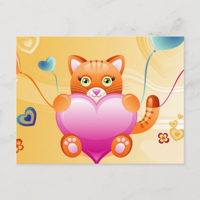 Cartão Postal Amor Cat (Frente)