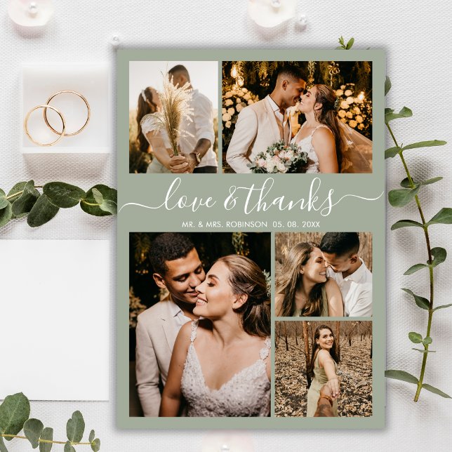 Cartão Postal Amor Chic e Agradecimento Obrigado Casamento (Criador carregado)