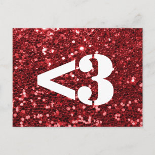 Cartão Postal Amor com Coração Vermelho