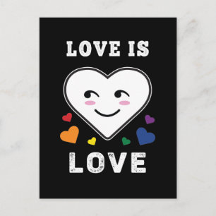 Cartão Postal Amor com Rosto é Orgulho gay LGBTQ