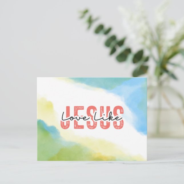 Cartão Postal Amor Como Jesus Cristo, Bíblia de citação cristã (Em pé/Frente)